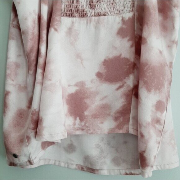 RIPZONE Tie-Dye Pink Tie Shoulder Tank Top Smocked Back Sz XL - Picture 10 of 13